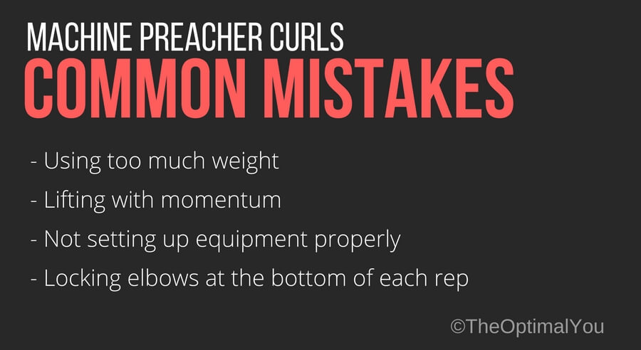 Common mistakes for the machine preacher curls exercise