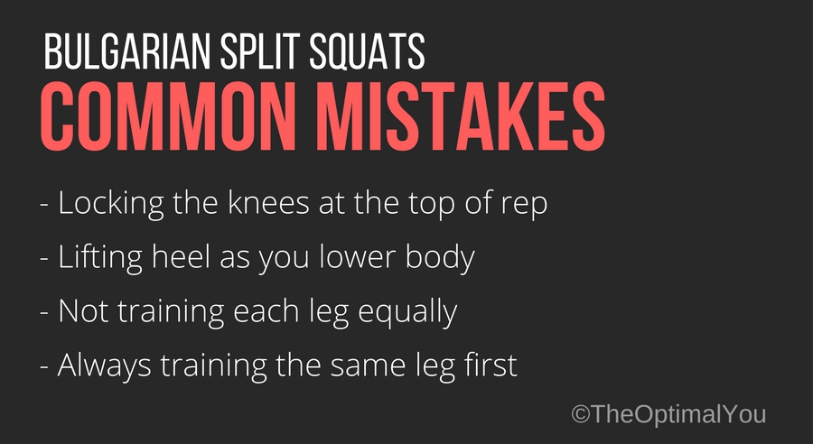 Common mistakes for the bulgarian split squats exercise