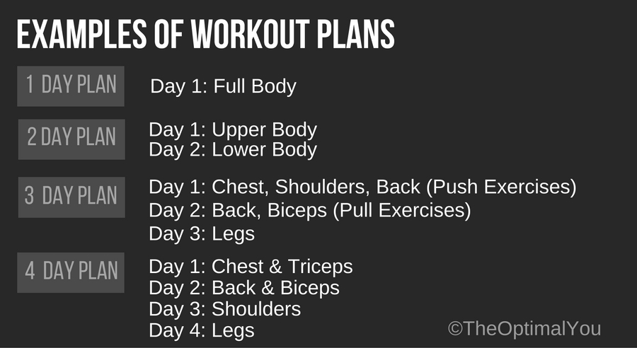 Examples of workout plans for beginners
