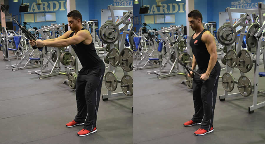 Cable Pulldowns Performed by Male Personal Trainer