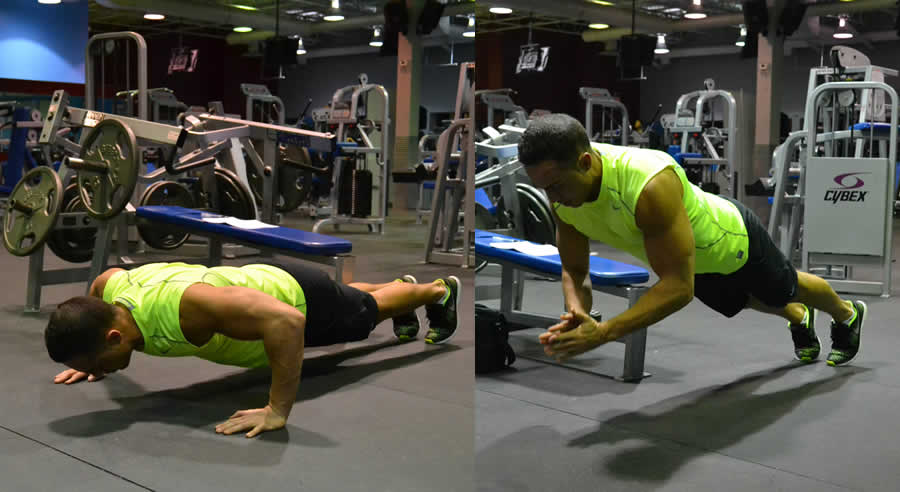Clapping Push Ups Performed by Male Personal Trainer