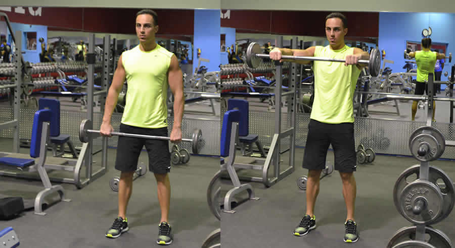 Front Barbell Raise Performed by Male Personal Trainer