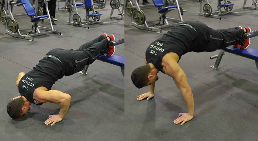 Incline Push Ups Performed by Male Personal Trainer