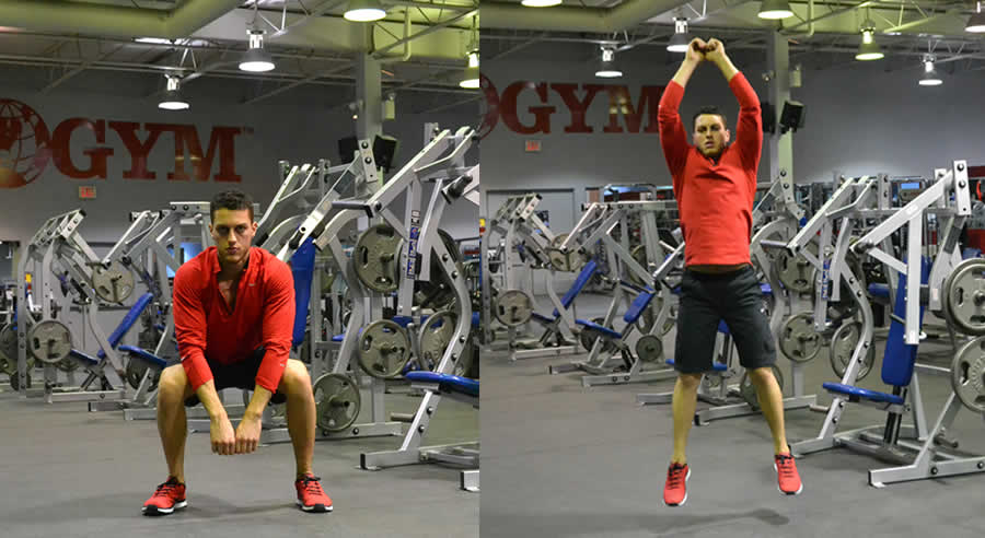 Jump Squats Performed by Male Personal Trainer