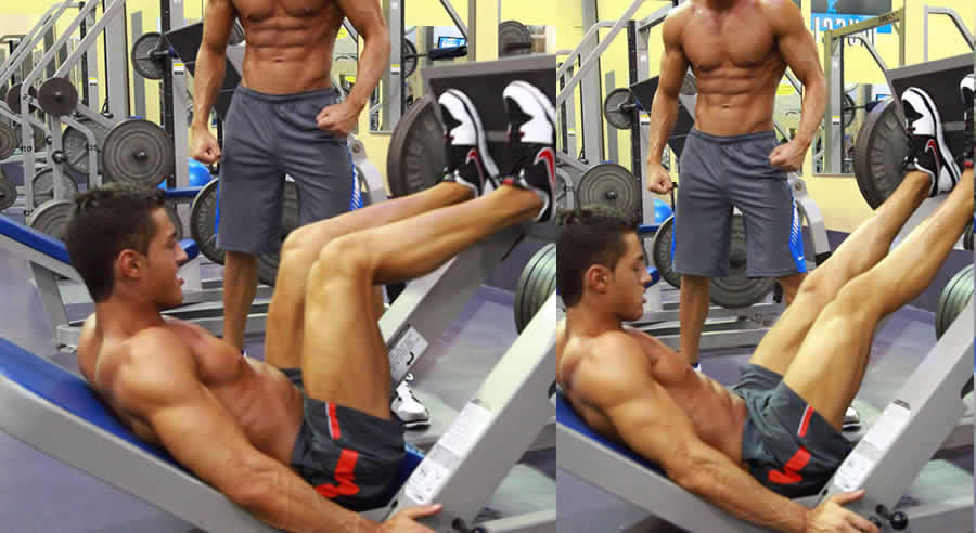 Leg Press Performed by Male Personal Trainer