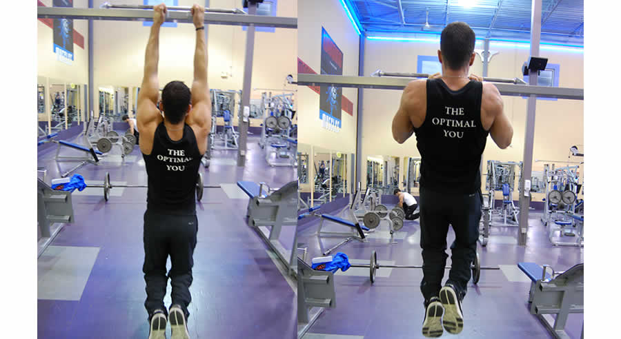 Neutral Grip Chin Ups Performed by Male Personal Trainer