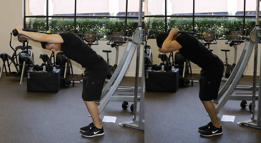 overhead tricep extension v2 performed by male personal trainer