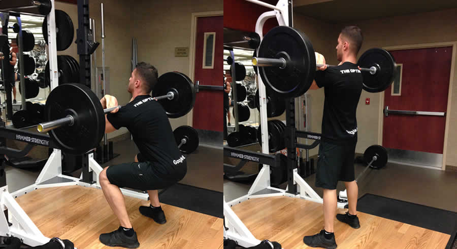 Front Squat as Performed by Male Personal Trainer