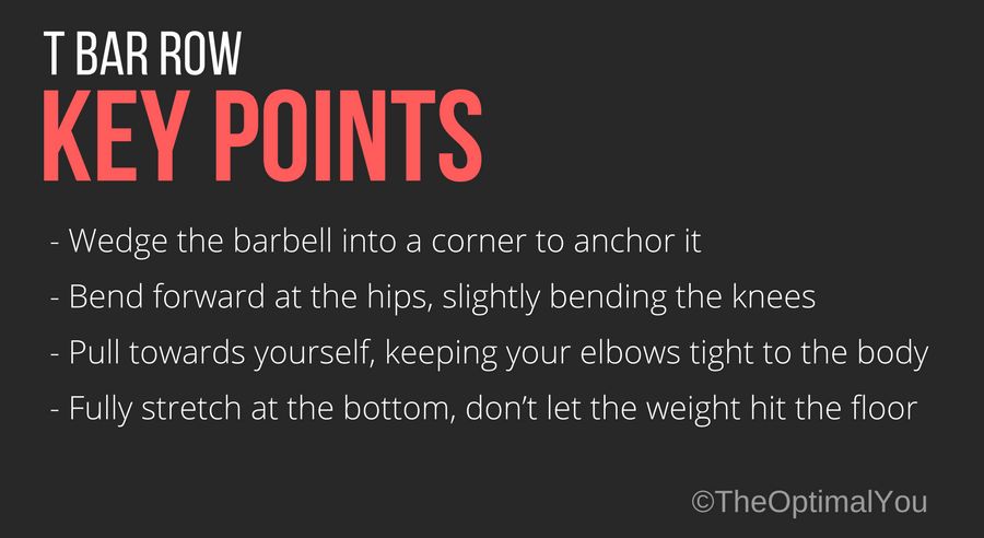 Key points when performing T-Bar rows